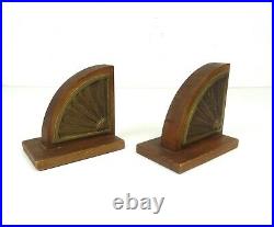 Stunning Very Rare French 30s Art Deco Avantgarde Sunray Pair Bookends Antique