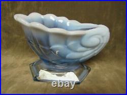 Super Rare Duncan Miller Glass 1940's Sanibel Shell Blue Opalescent Bookend Vase