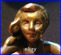 The Good Fairy bronze bookends JMP circa 1912, 7 5/8x 4 1/2x 2 1/2