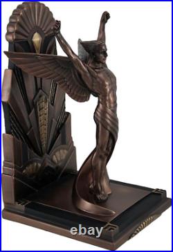 The Winged Man Metallic Copper Finish Art Deco Single Bookend Statue