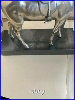VINTAGE ART DECO Jennings Brothers Horse Bookends Sculptures Signed Ships Free