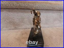 VINTAGE Art Deco Jennings Bros Polo Player Atop Horse Statue Figure Bookend 6