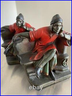 VTG Pair K & O Kronheim Oldenbusch Dante Deco Bronze Bookends Vibrant