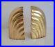 VTG-Scalloped-Solid-Brass-Bookends-Waterfall-Rainbow-Heavy-MCM-Hollywood-Regency-01-nkr
