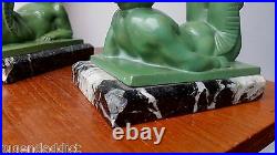 Very Rare Art Deco Bookends C. Charles Edit. Le Verrier Faun Satyre 1920