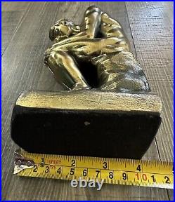 Vintage 1928 Thinking Man The Thinker Brass 7 Statue Bookend SCC7276
