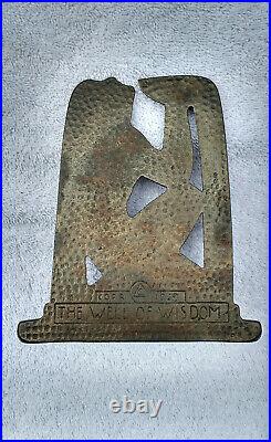 Vintage 1929 Rare Cast Iron The Well Of Wisdom Art Deco Bookend