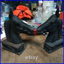 Vintage 1954 Art Deco Virginia Metalcrafters The Stallion Horse Bookends Iron