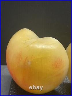 Vintage Alabaster bookends 1/2 Slice Fruit Large Size Seeds Stunning Pair
