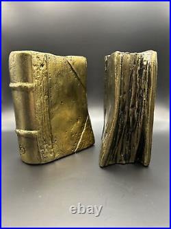 Vintage Antique Frankart Brass Bookends Art Deco Books B406 Heavy Unique 4lbs