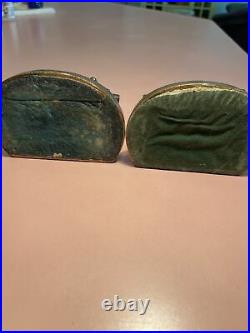 Vintage Art Deco 1930s Bookends, French Cast Iron, Polychrome Mother & Daughter