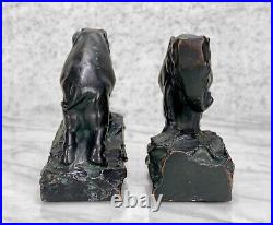 Vintage Art Deco Chalkware Elephant Library Bookends A Pair