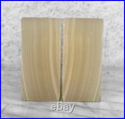 Vintage Art Deco Italian Onyx Stone Library Bookends A Pair