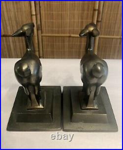 Vintage Art Deco Metal Bookends Gazelle Deer Doe Fawn Frankart Inc Pat. Appl For