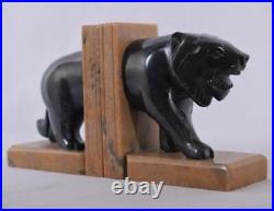 Vintage Bookend Tiger Bookend Figurine Handmade Stone Item Polished Home Decor
