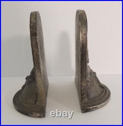 Vintage Bookends Art Deco K&O Blind Hope Woman Playing Harp 1930's