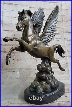 Vintage Bronze Flying Horse Winged Pegasus Bookends Fantastic Art Deco Figurine