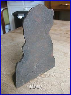 Vintage CAST-IRON bookend 1926 -gift house NYC very heavy ART-DECO