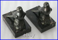 Vintage French Art Deco Bookends Sparrows