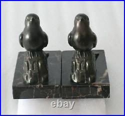 Vintage French Art Deco Bookends Sparrows