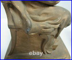 Vintage French Art Deco Bronze Sitting Ladies Bookends