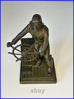 Vintage Jennings Bros Fisherman's Bronze Bookend/Statue by Leonard Craske 2653