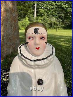 Vintage MANN Harlequin Pierrot Art Deco Bookends RARE