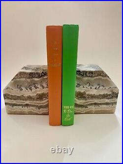 Vintage Mid Century Art Deco Marble Gray, Tan, and Black Layered Bookends