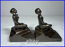 Vintage NuArt Creations Nude Woman on Pedestal Bookends