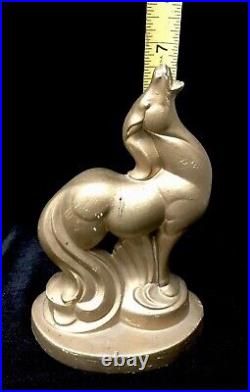 Vintage Nuart & Co Art Deco Calling Horses Painted Metal Book Ends C1934 Rare