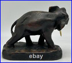 Vintage Pachyderm Elephant Bookend, ca. 1930's, single