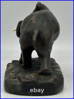 Vintage Pachyderm Elephant Bookend, ca. 1930's, single