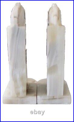 Vintage Pair Of 1960s Art Deco Onyx Horse Head Bookends