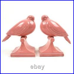 Vintage Pair of FITZ & FLOYD Art Deco Style Porcelain Dove Birds Figure Bookends