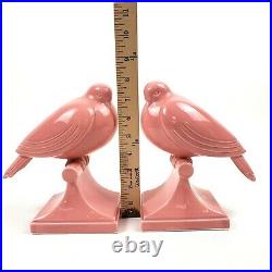 Vintage Pair of FITZ & FLOYD Art Deco Style Porcelain Dove Birds Figure Bookends
