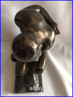 Vintage Pompeian Bronze Co Bookends Figural Roman, Olympian, Slave Males 1900's