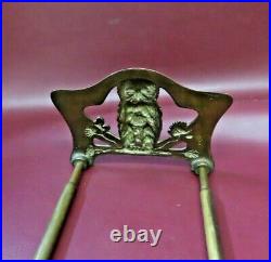 Vintage Solid Brass Owl Figure 9-15 Long Sliding Adjustable Bookends #9776