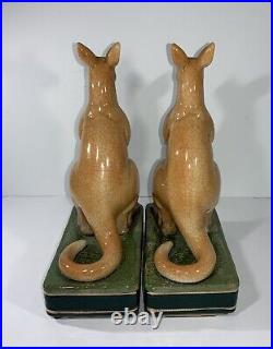 Vintage Takahashi San Francisco Kangaroo Bookends Ceramic Figurines Set Of 2