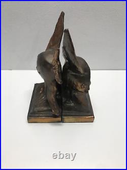 Vintages Art Deco Bronze Fish Bookends Made By Dodge Hollywood, California