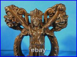 Vtg Cast Iron / Brass Finish Hubley Bookends #140 The Thespians Drama/comedy