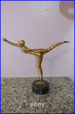 Vtg DECORATIVE CRAFTS INC Solid Brass Statue Female Ballerina