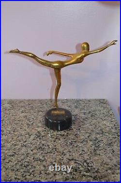 Vtg DECORATIVE CRAFTS INC Solid Brass Statue Female Ballerina