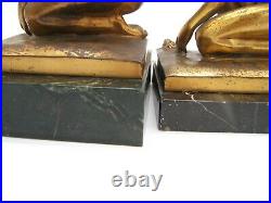 WONDERFUL BRONZE FINISHED BOOKENDS NUDE With SNAIL