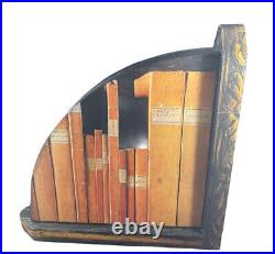 Willan F Art Deco Decoupage Wood Book End Vintage Rare Signed
