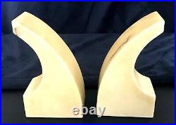 Yellow Alabaster Bookends with Black Marbling Made in Italy Hand Carved Art Deco